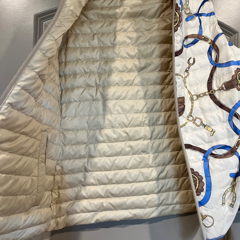 J McLaughlin Down Vest XS Women Reversible Equestrian print 75%OFF - Picture 6 of 6